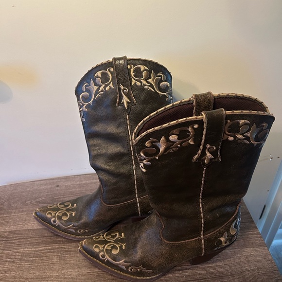 Durango Shoes - Durango Crush Scroll Chocolate Western Leather Boots Women’s Size 9.5